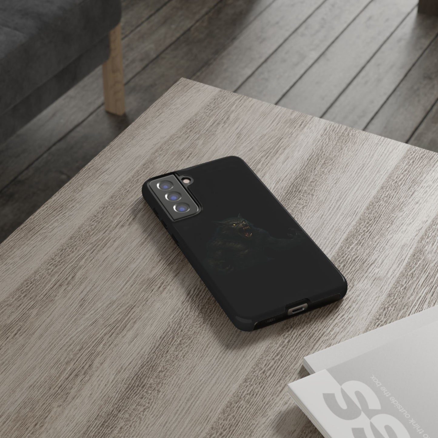 Werewolf Phone Case, Tough Cases, Black Panther Design, Gift for Animal Lovers, Phone Accessories, Fierce Phone Protection - TRV