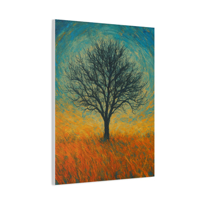 Artistic Tree Canvas Wall Art, Matte Stretched Canvas, Natural Decor for Home, Office, Gift for Nature Lovers, Bohemian Wall Decor