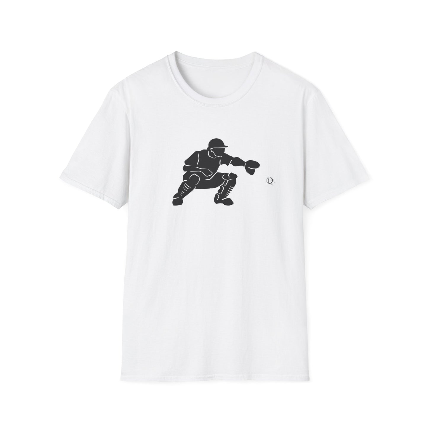 Baseball Catcher Unisex Softstyle T-Shirt, Sports Apparel, Gift for Athletes, Workout Gear, Casual Wear, Special Occasions