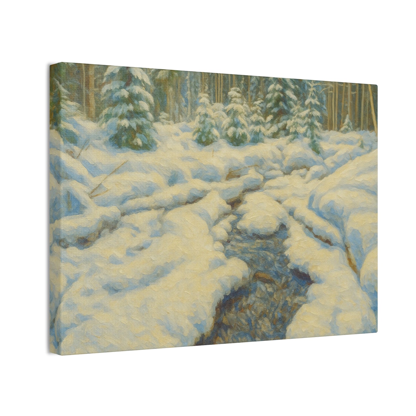 Winter Landscape Canvas Art, Nature Decor, Gallery Wall Art, Cozy Home Accent, Winter Wonderland Painting - TRV