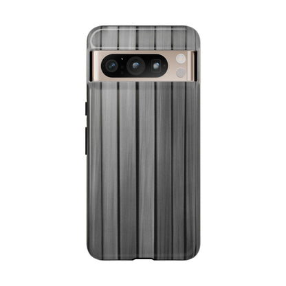 Ribbed metal texture tough protective iPhone case by Printify, showcasing a sleek, durable phone cover with ribbed design.