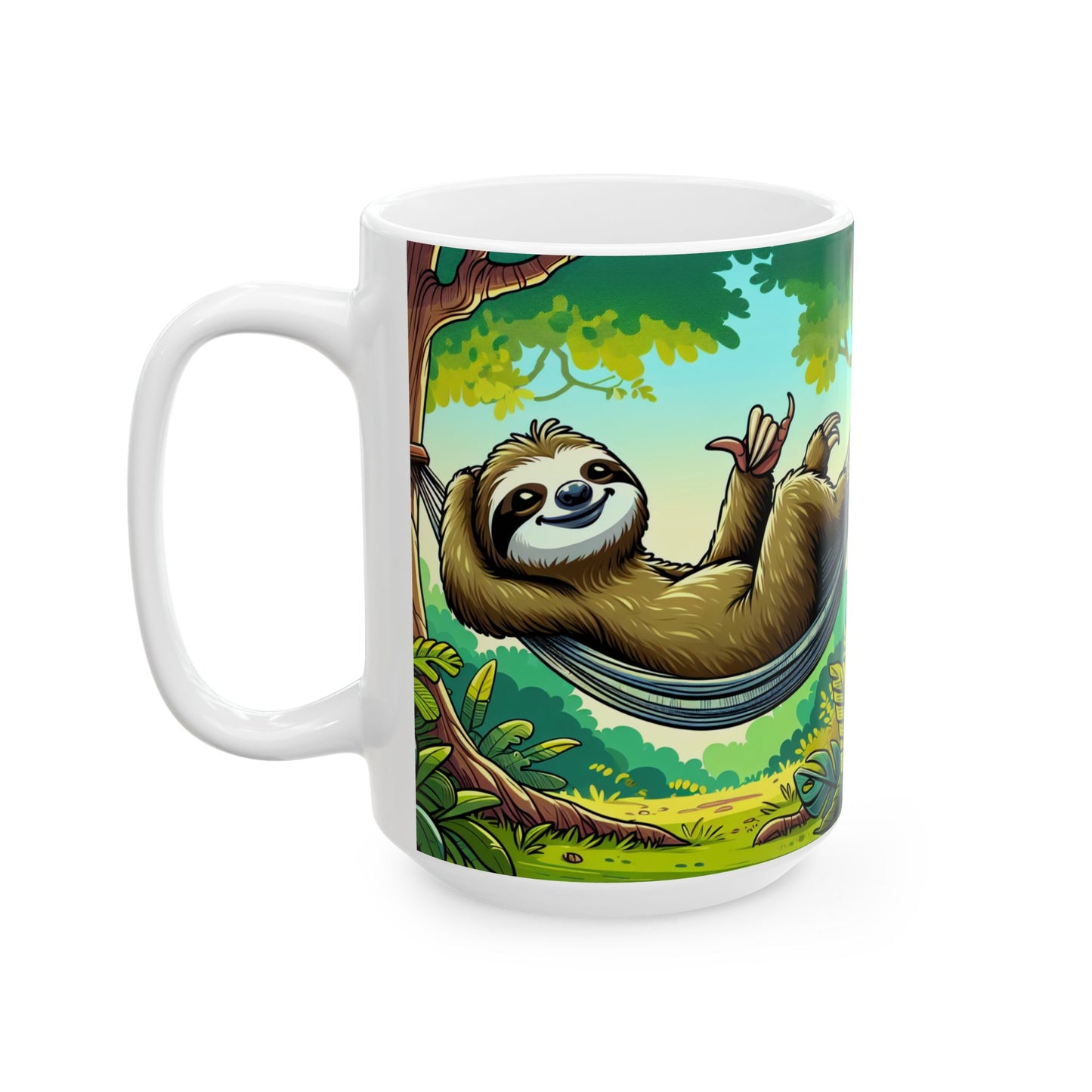 Sloth Lovers Ceramic Mug - Cute Jungle Coffee Cup, Gift for Nature Lovers, Relaxation Mug, Birthday Present, Unique Kitchenware
