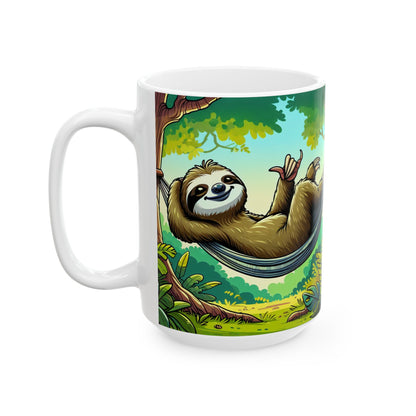 Sloth Lovers Ceramic Mug - Cute Jungle Coffee Cup, Gift for Nature Lovers, Relaxation Mug, Birthday Present, Unique Kitchenware