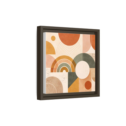Abstract Terracotta Geometric Rainbow Matte Canvas Framed