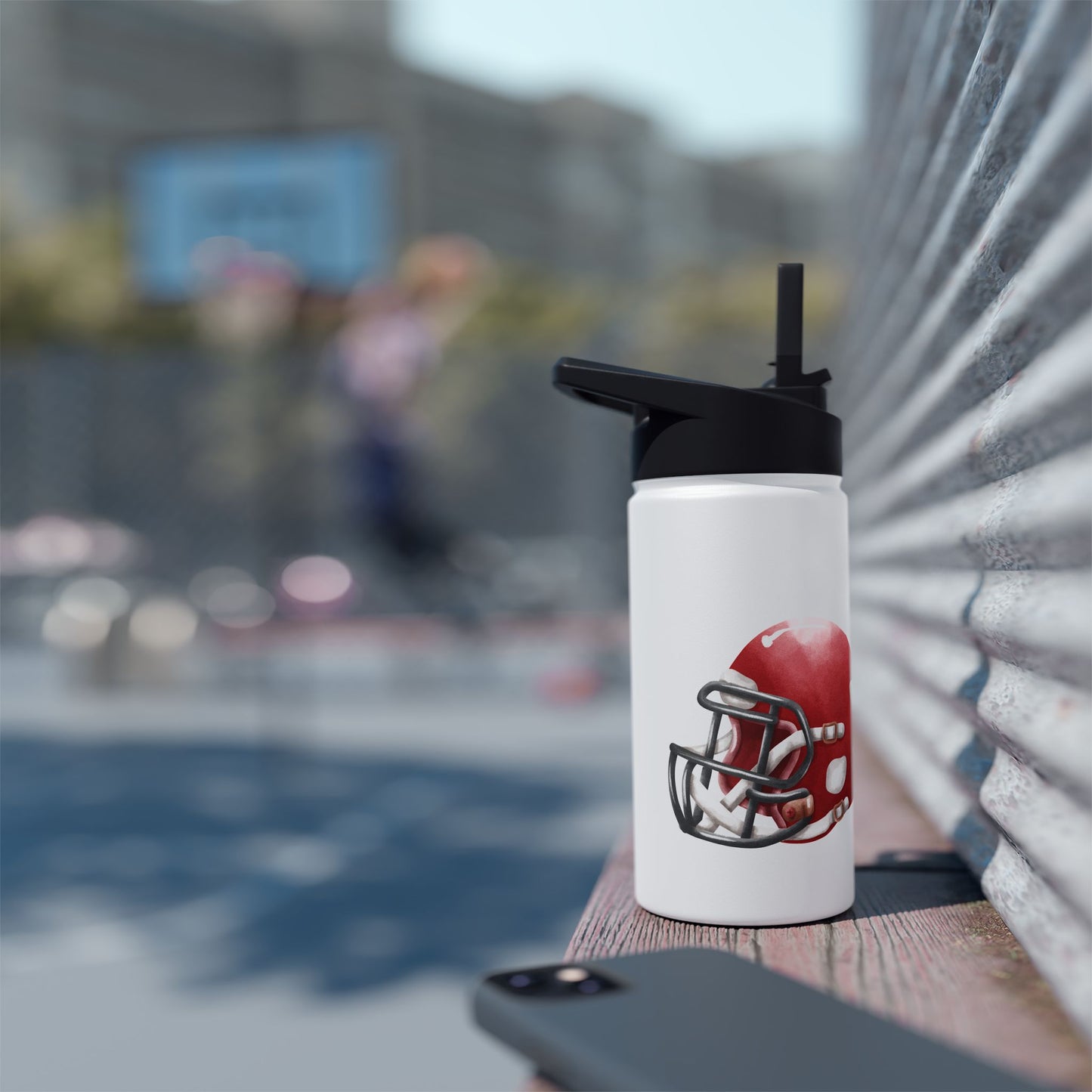 Sporty Stainless Steel Water Bottle with Unique Football Helmet Design | Ideal for Athletes, Gym Lovers, Sports Events, Hydration on the Go
