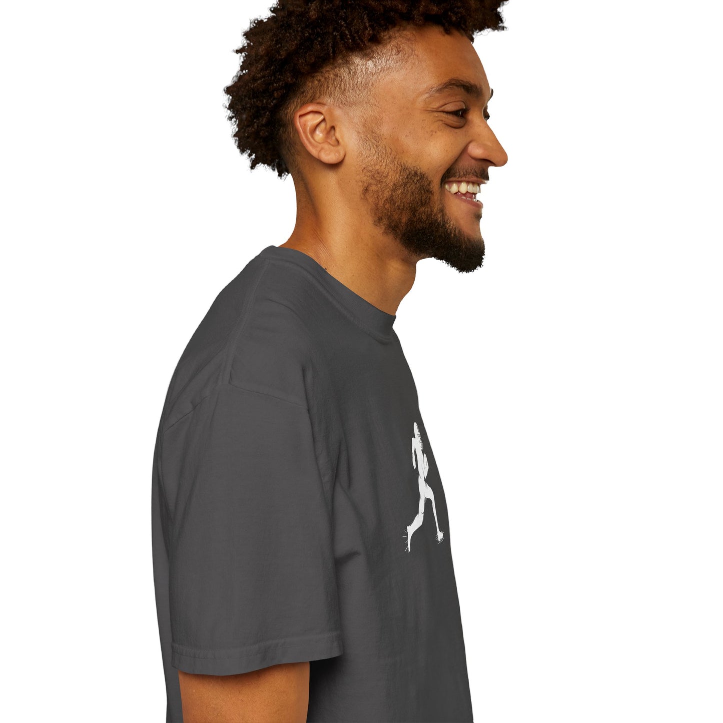 Sporty Unisex Garment-Dyed T-Shirt with Football Player Graphic, Activewear, Casual Wear, Gift for Runners, Fitness Apparel, Everyday Style