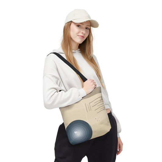 Abstract Neutral Waves Tote Bag | Geometric Circle Pattern
