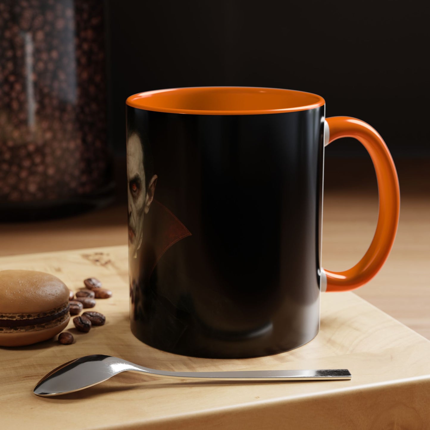 Gothic Dracula Vampire Accent Coffee Mug | Spooky Halloween Gift, Unique Home Decor, Collector's Mug, Coffee Lover's Gift