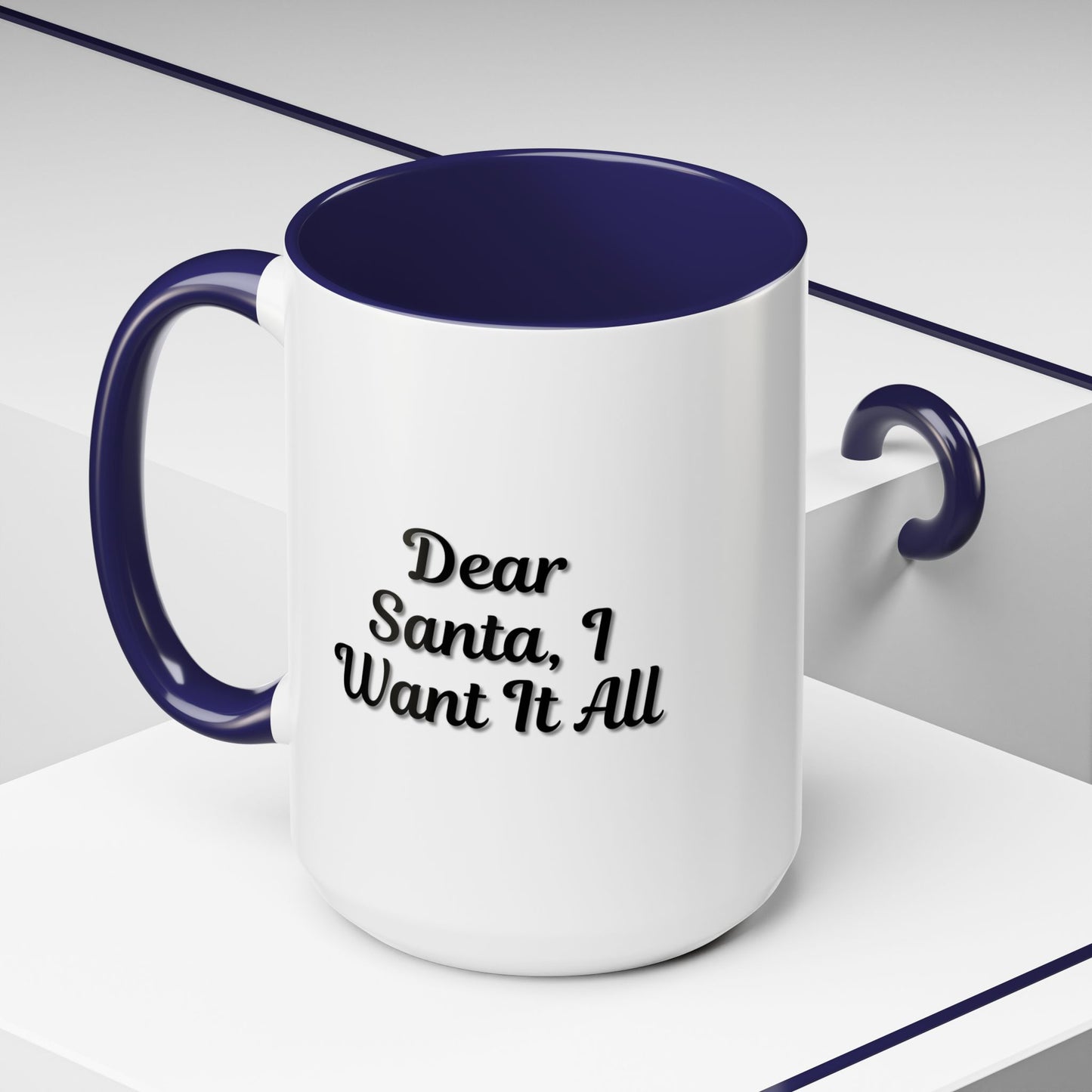 Dear Santa Accent Coffee Mug - Fun Holiday Mug for Christmas Enthusiasts