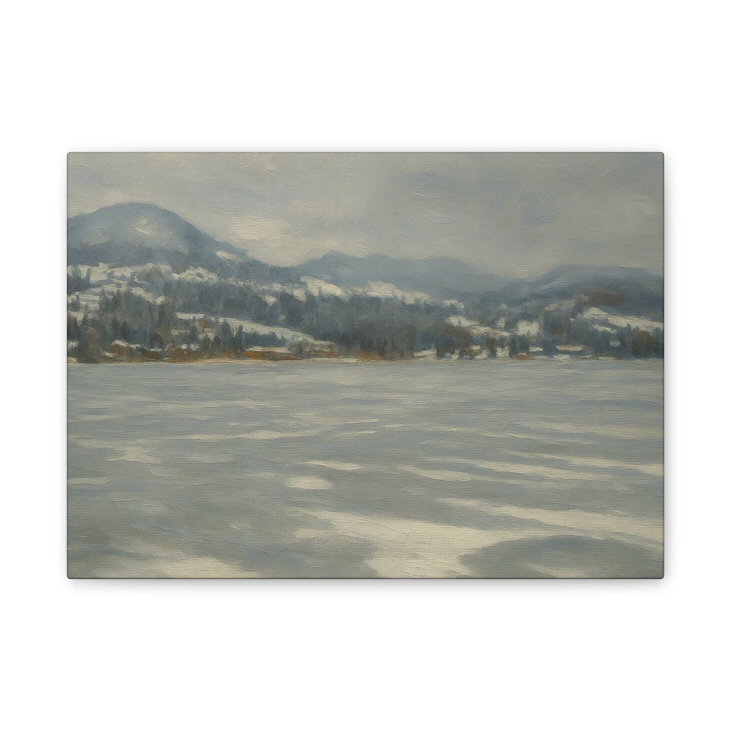 Serene Landscape Canvas Art, Tranquil Wall Decor, Perfect for Home, Office, or Gift, Ideal for Winter Holidays, Cozy Vibes, Scenic Artwork