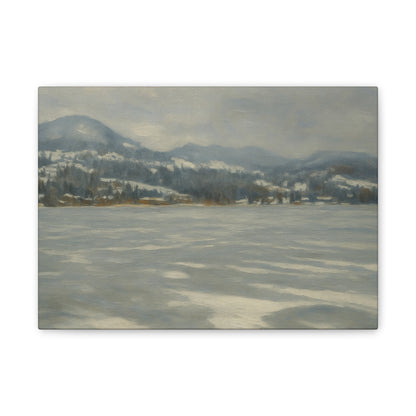 Serene Landscape Canvas Art, Tranquil Wall Decor, Perfect for Home, Office, or Gift, Ideal for Winter Holidays, Cozy Vibes, Scenic Artwork