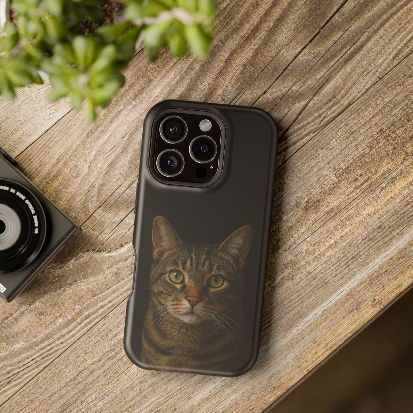 Magnetic Impact-Resistant Phone Case — Realistic Tabby Cat Portrait