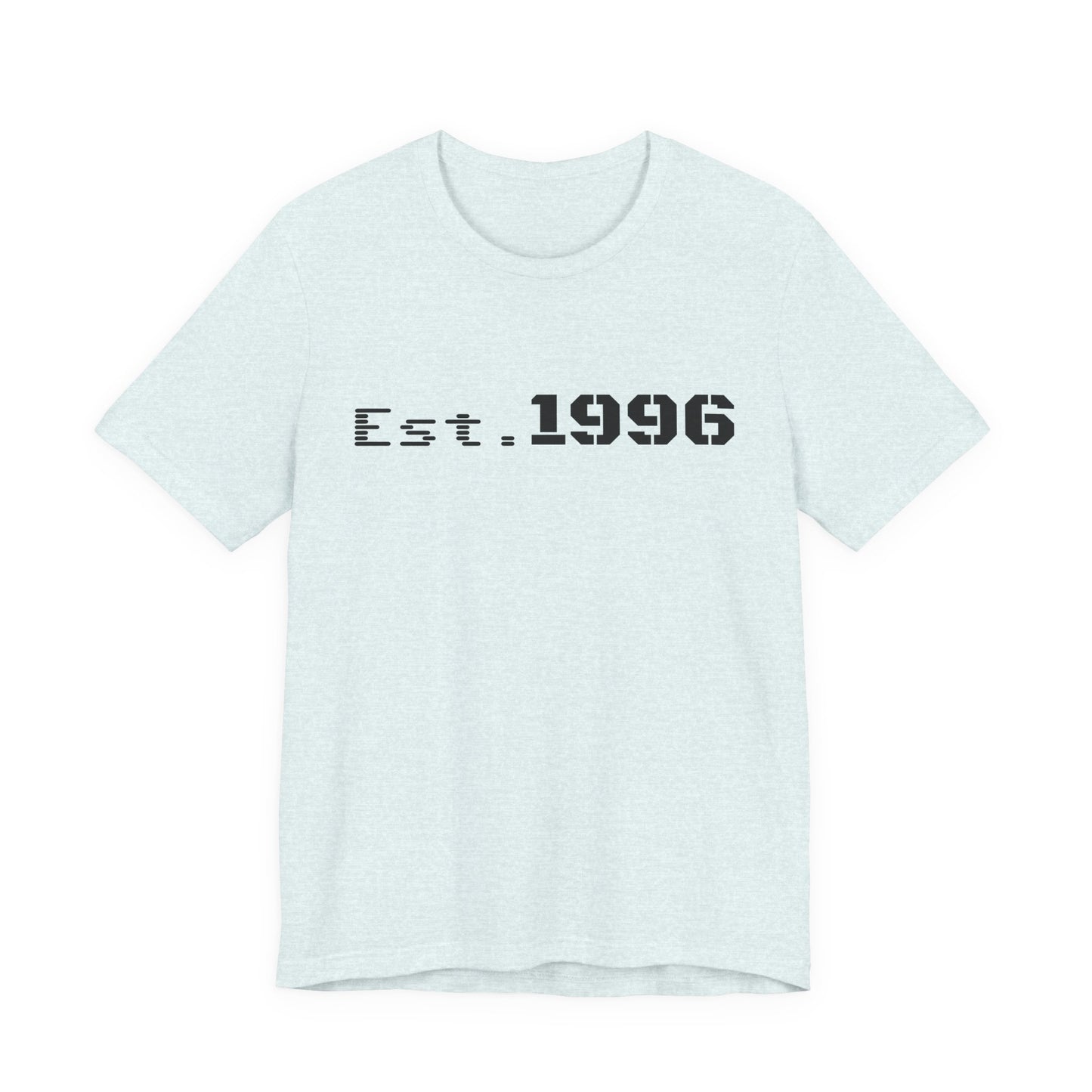 Vintage Est. 1996 T-shirt by Printify featuring a classic design, perfect as a birthday gift for someone born in 1996.