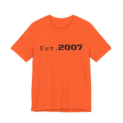 Vintage Est. 2007 T-shirt by Printify featuring a classic design with the year 2007 printed on a casual cotton tee.