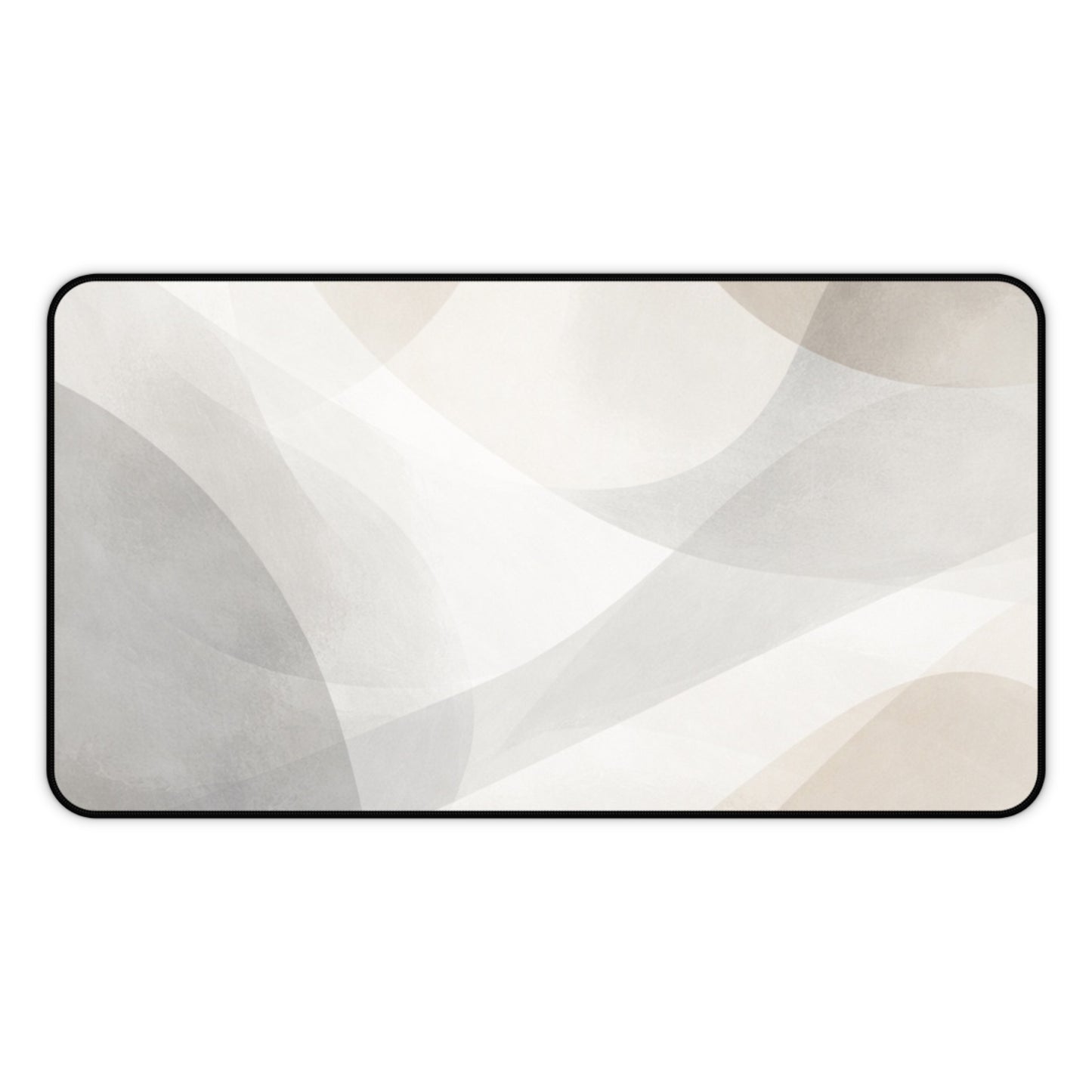 Neutral Abstract Waves Desk Mat | Minimal Office Mouse Pad