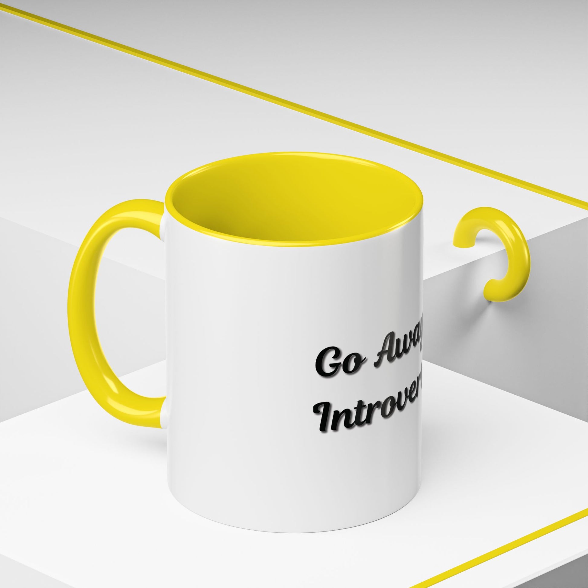 Introvert Coffee Mug - Go Away, I'm Introverting - Black Accent for Relaxing Moments - TRV