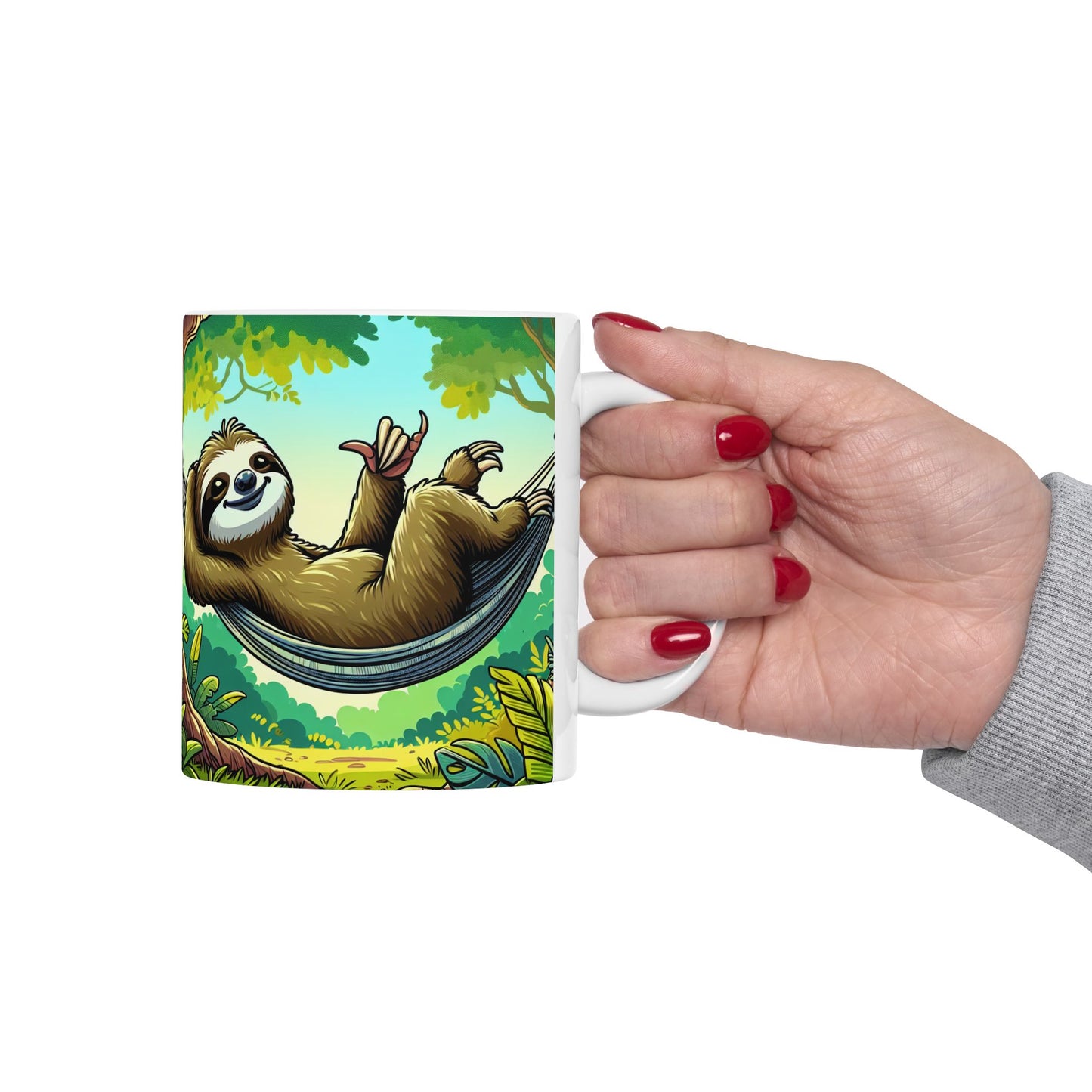 Sloth Lovers Ceramic Mug - Cute Jungle Coffee Cup, Gift for Nature Lovers, Relaxation Mug, Birthday Present, Unique Kitchenware