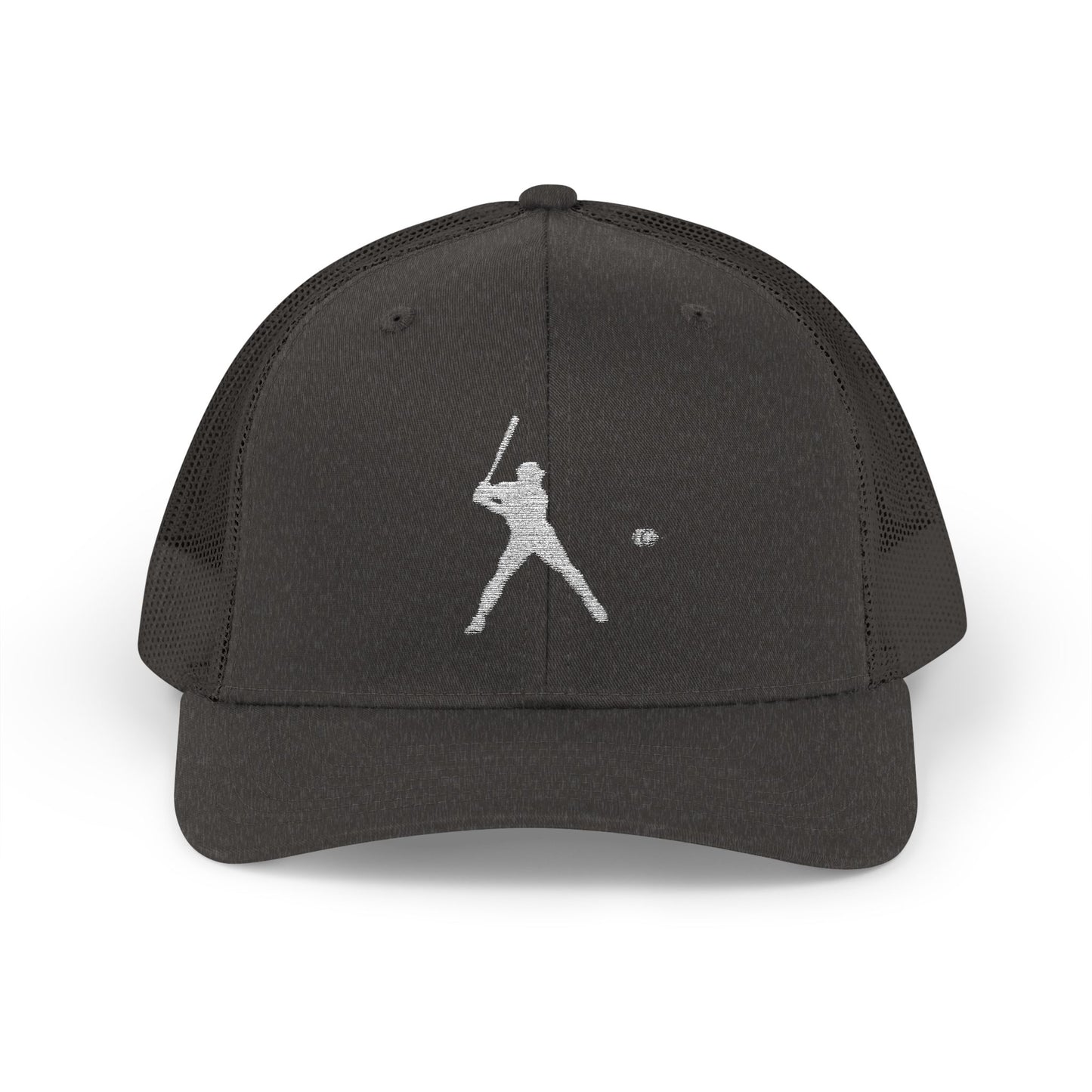 Vintage batter silhouette baseball snapback trucker cap by Printify featuring a classic hat style and adjustable snap closure.