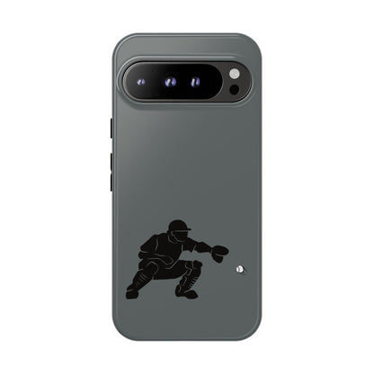 Printify baseball catcher phone case, tough protective cover with baseball glove and ball design for iPhone or Android.