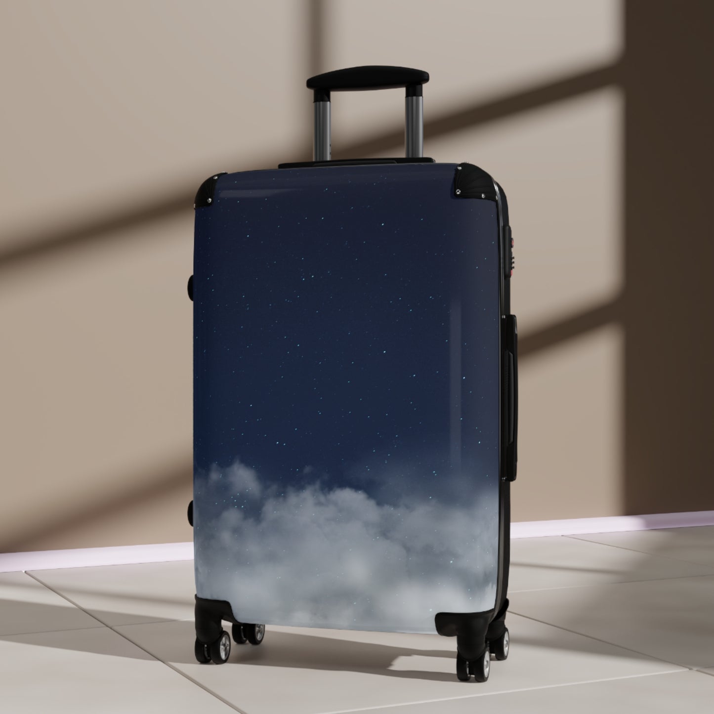 Skyline Carry-On Suitcase – Starry Night & Cloud Print Travel Luggage