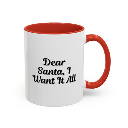 Dear Santa Accent Coffee Mug - Fun Holiday Mug for Christmas Enthusiasts