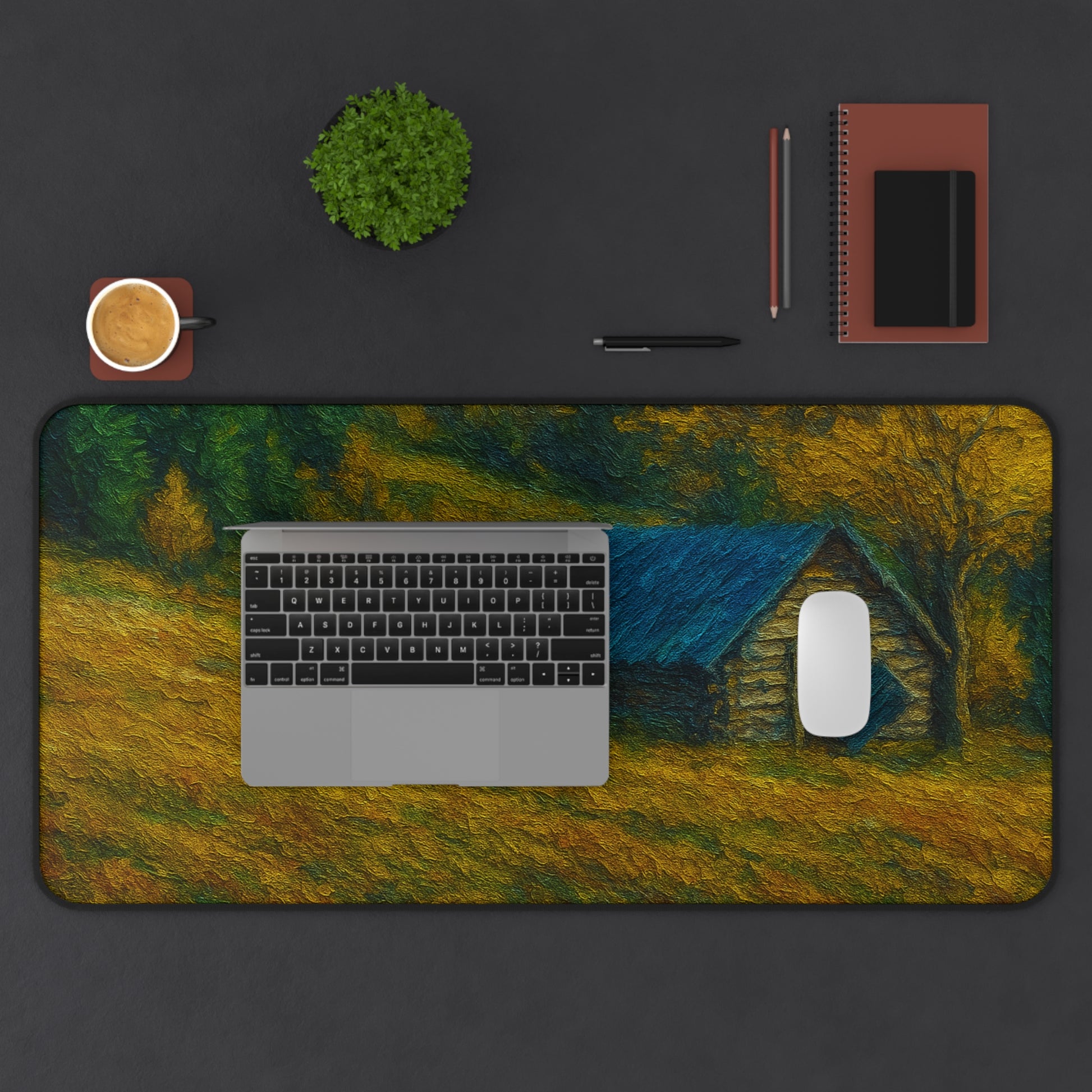 Rustic Landscape Desk Mat, Office Decor, Mouse Pad, Nature Inspired, Gift for Coworkers, Home Office Accessories - TRV