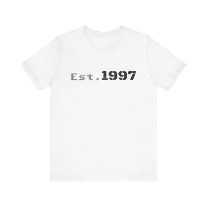 Vintage 1997 Established T-Shirt by Printify featuring classic design and comfortable fabric, perfect for casual wear.