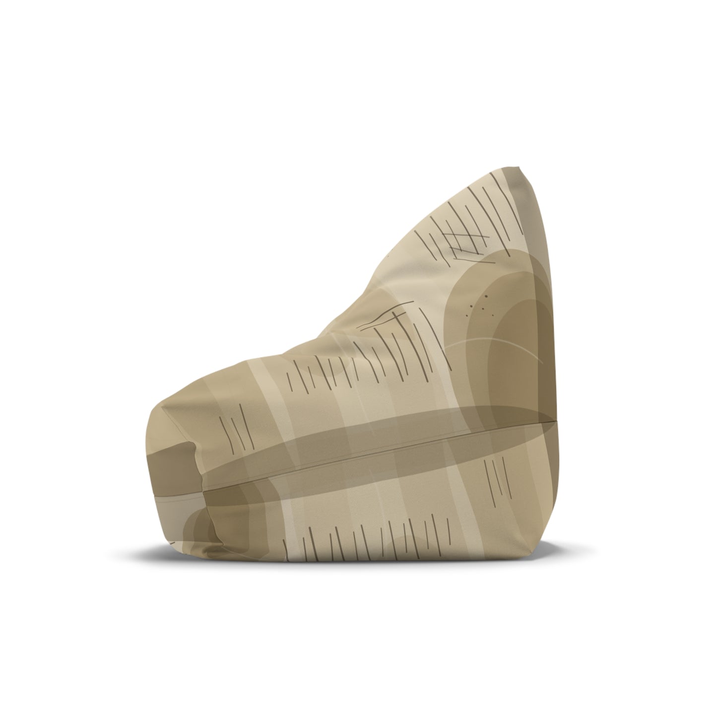 Abstract Neutral Tan Geometric Bean Bag Chair Cover | Modern Desert Tones - TRV