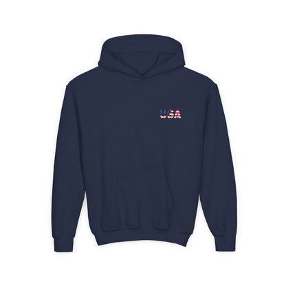 USA Flag Youth Hoodie, Youth Sweatshirt, Cool Hoodie for Kids, American Pride Apparel, Comfortable Boys and Girls Sweatshirt