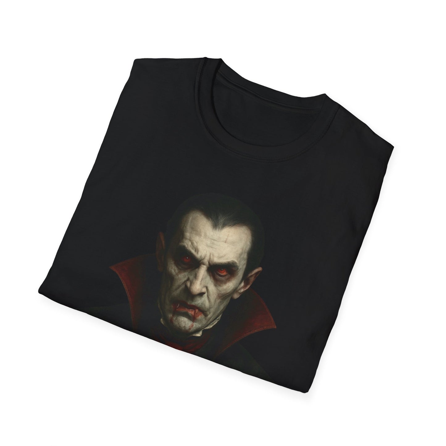 Vampire-Themed Unisex T-Shirt, Casual Apparel for Halloween, Gothic Style Tee, Perfect Gift for Horror Lovers, Spooky Season Fashion