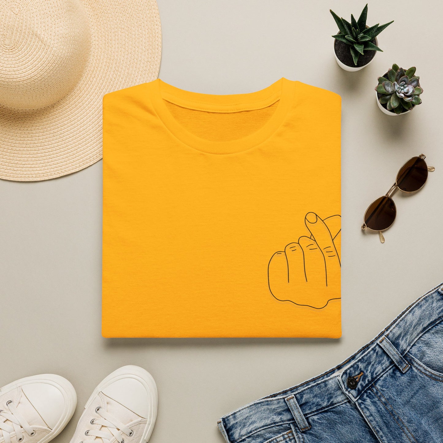 Trendy Unisex Softstyle T-Shirt with Love Hand Gesture Design