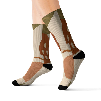 Abstract Floral Pattern Socks | Sublimation Crew Socks