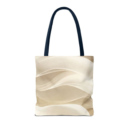 Cream Abstract Waves Tote Bag | Neutral Swirl Pattern