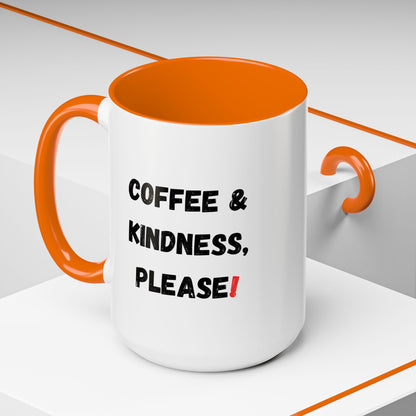 Coffee & Kindness Mug - Inspirational Coffee Cup, Gift for Friends, Office Decor, Encouragement, Morning Motivation