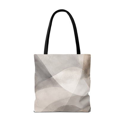 Neutral Abstract Watercolor Waves Tote Bag | All-Over Print