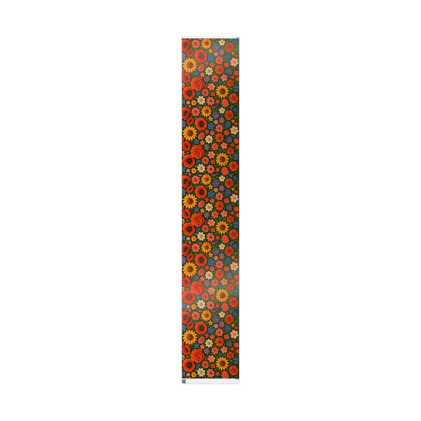 Floral Folk Art Wrapping Paper Roll — Bright Vintage Flower Gift Wrap