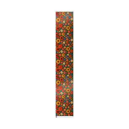 Floral Folk Art Wrapping Paper Roll — Bright Vintage Flower Gift Wrap