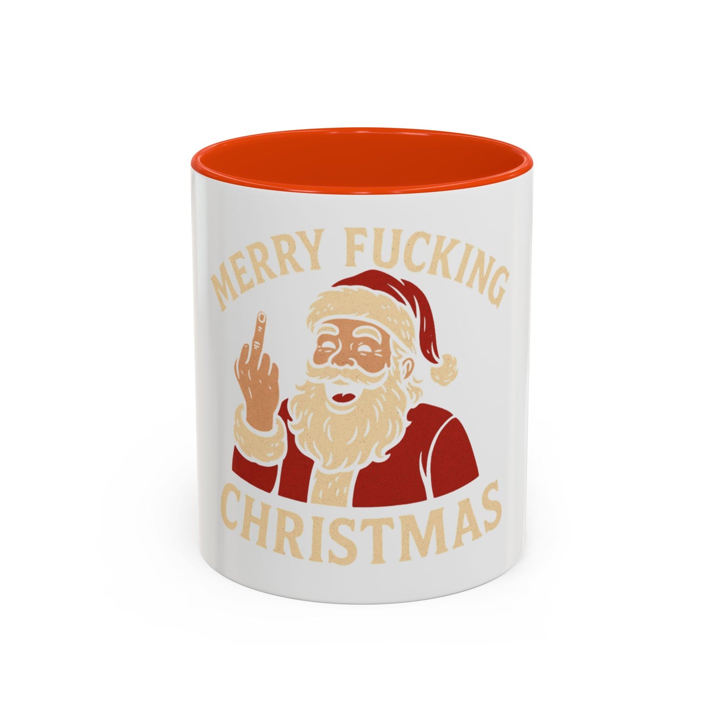 Merry Fucking Christmas Mug — Funny Santa Middle Finger Coffee Cup (11oz & 15oz)