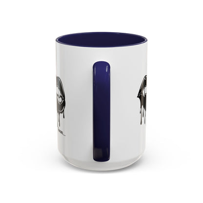 Black accent Dripping Bite coffee mug by Printify, 11oz or 15oz, featuring a distinctive dripping design on ceramic surface.