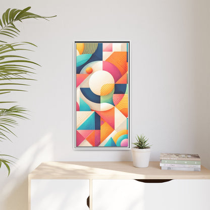 Colorful Geometric Abstract Art Matte Canvas Framed