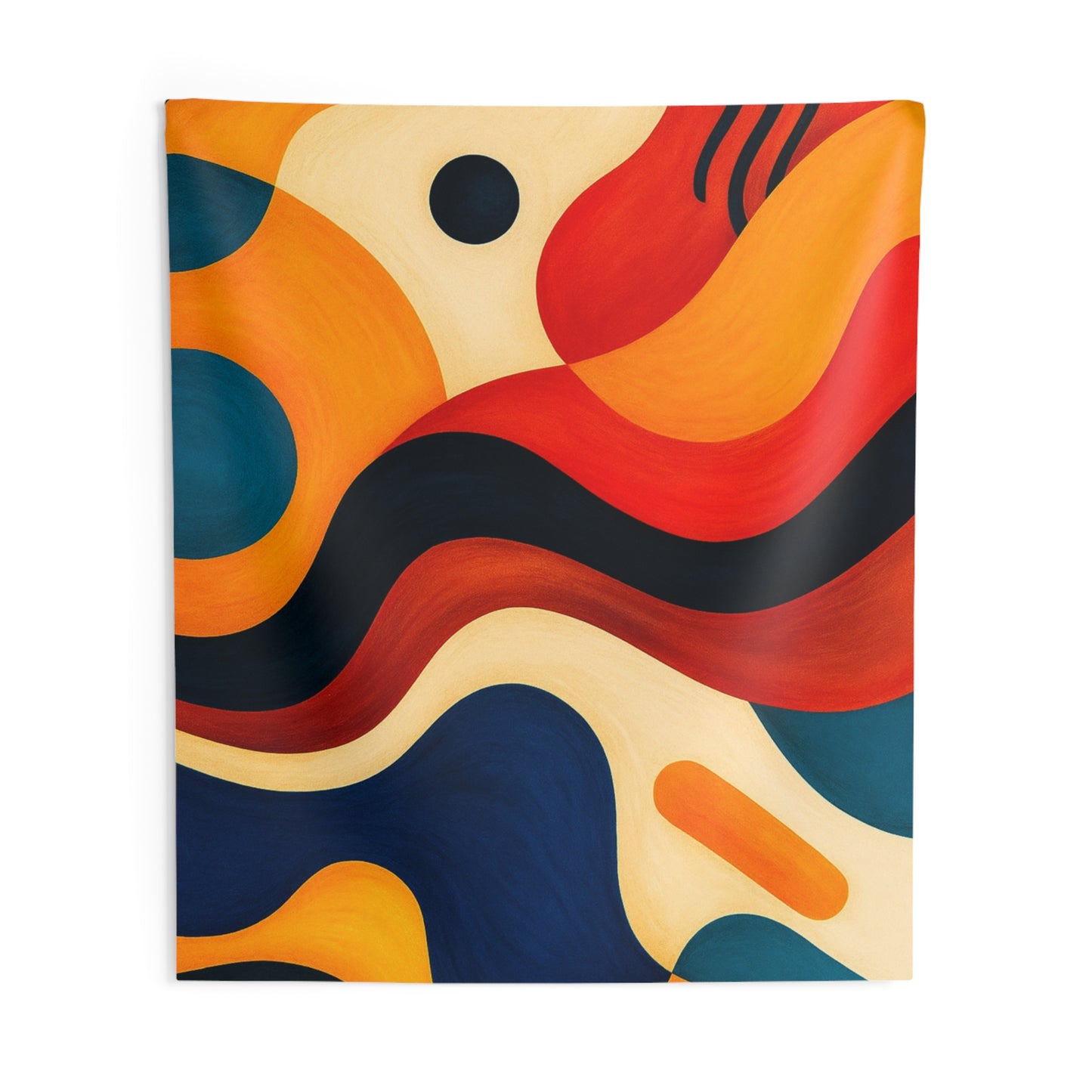 Abstract Retro Wave Tapestry — Colorful Mid-Century Wall Art for Living Room, Dorm, or Office