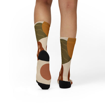 Abstract Floral Pattern Socks | Sublimation Crew Socks