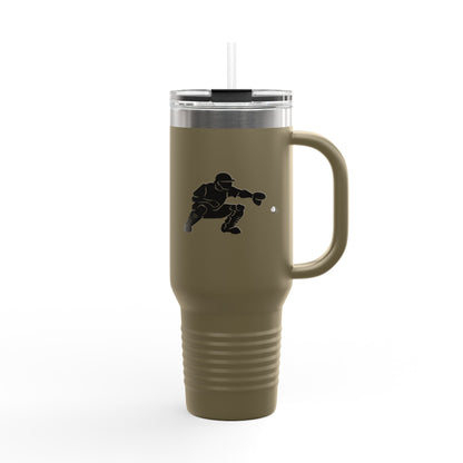 Insulated Travel Mug | Baseball Catcher Themed Travel Tumbler for Active Lifestyles, Coffee Mug, Road Trip Cup, Gym Hydration, Gift for Athletes - TRV