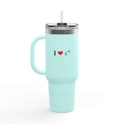 I Love Football Insulated Travel Mug, 40oz - Perfect For Writers, Students, Teachers | Funny Gift | Travel Coffee Mug | Stylish Tumbler | [...] - TRV