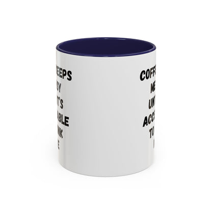 Funny Coffee Mug - "Coffee Keeps Me Busy Until It's Acceptable to Drink Wine" - Great for Mornings, Gifts, Office, Relaxation, Home