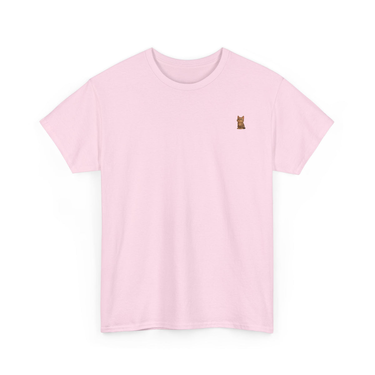 Brown kitten graphic T-shirt for cat lovers, featuring a cute feline design on a comfortable Printify T-shirt.