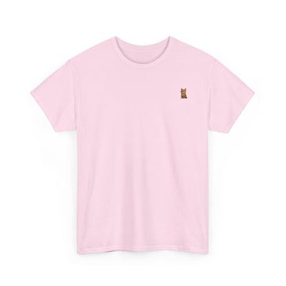 Brown kitten graphic T-shirt for cat lovers, featuring a cute feline design on a comfortable Printify T-shirt.