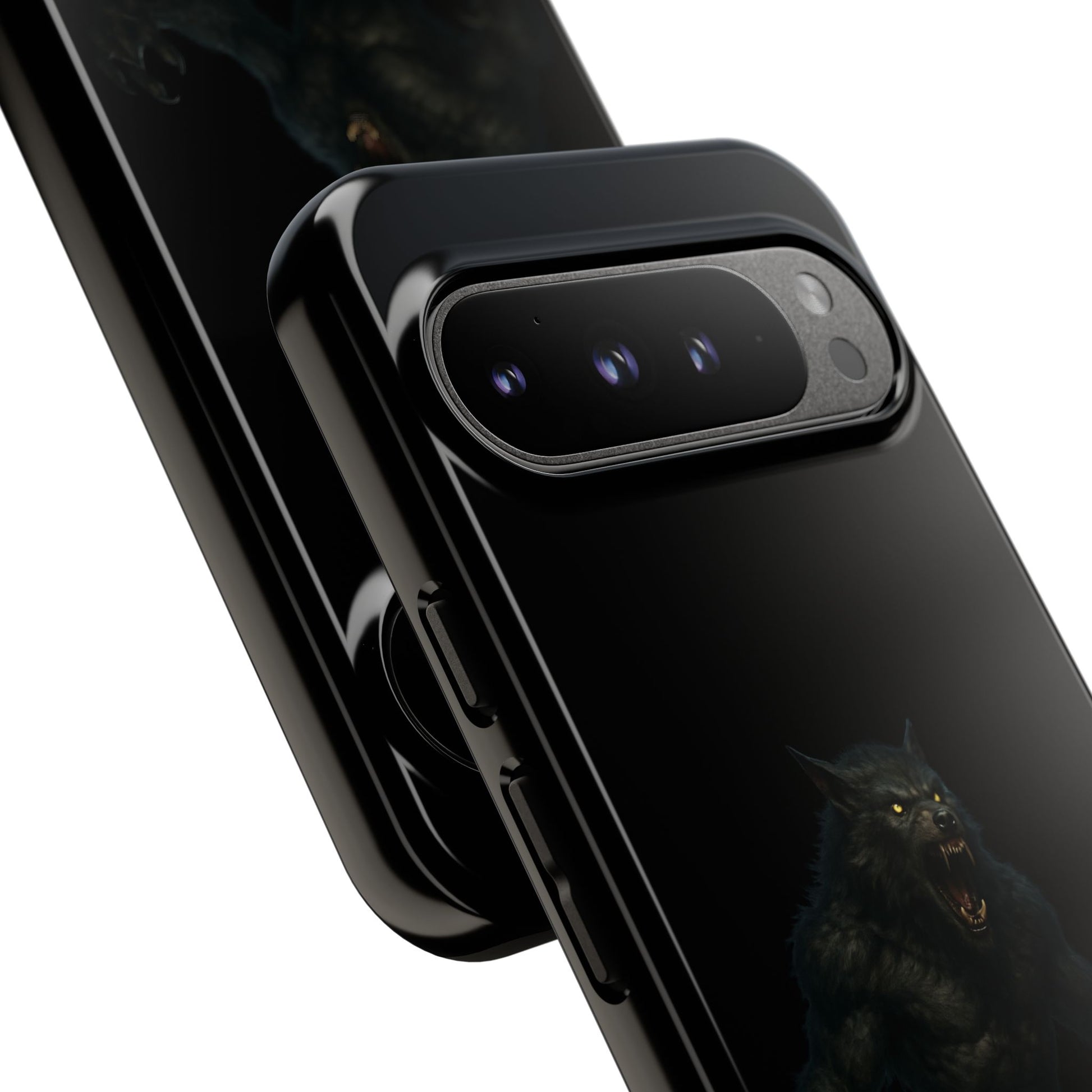 Werewolf phone case with dark monster graphic, durable protective cover for smartphones by Printify.