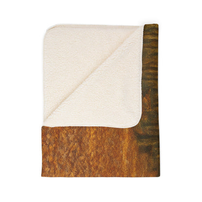 Printify Autumn Fleece Sherpa Blanket, cozy fall throw with warm fleece and plush sherpa lining, perfect for chilly evenings.