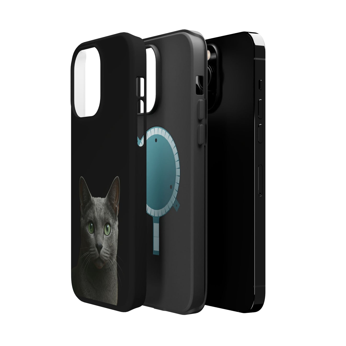 Russian Blue Cat Phone Case — Magnetic Impact-Resistant iPhone Cover